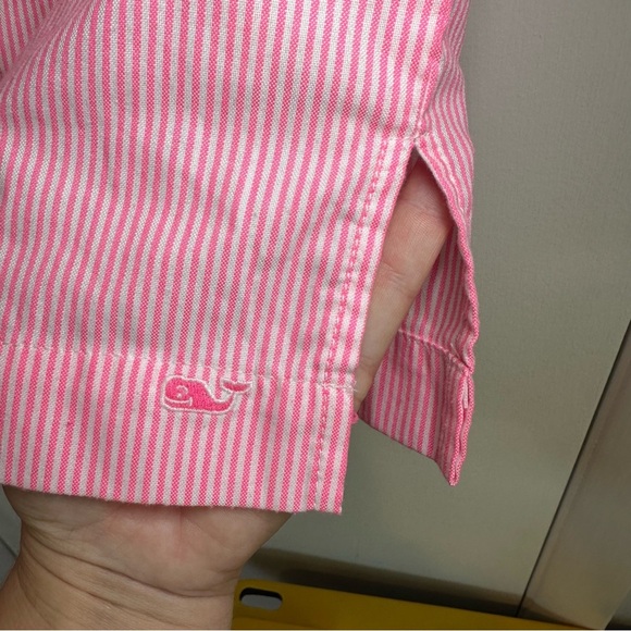 Vineyard Vines Girl’s Pink Seersucker Trimmed Tunic. Size: M (8-10). Pink. - Picture 4 of 8